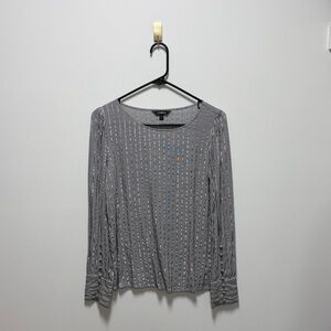 Express Black and White Striped Blouse